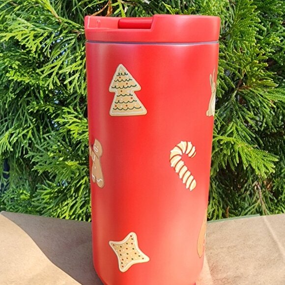 NEW 2025 STARBUCKS Holiday Red Gingerbread Cookie Tumbler (12oz) - Picture 3 of 5